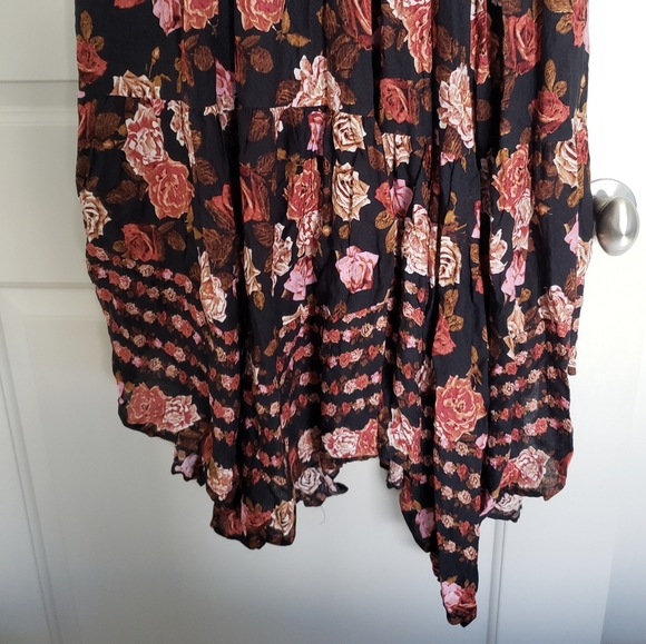 Free people rows of roses maxi dress in black combo size XS - Picture 4 of 16